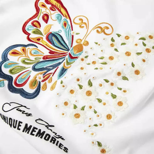 Butterfly Embroidered Oversized Tee
